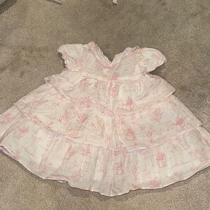 Janie and Jack Pink Bunny Baby Dress size 6-12 months
